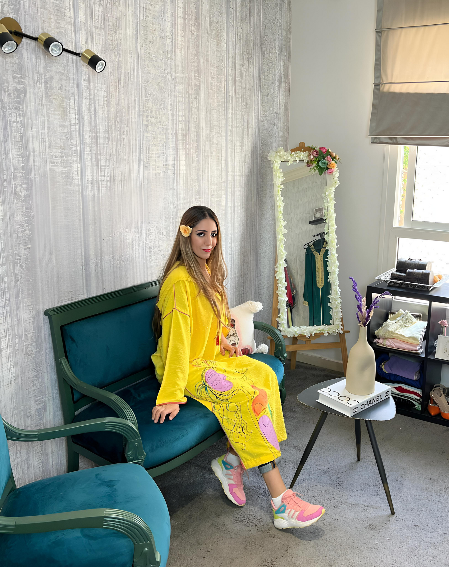 Hand-Painted Artistic Djellaba – Modern Moroccan Elegance